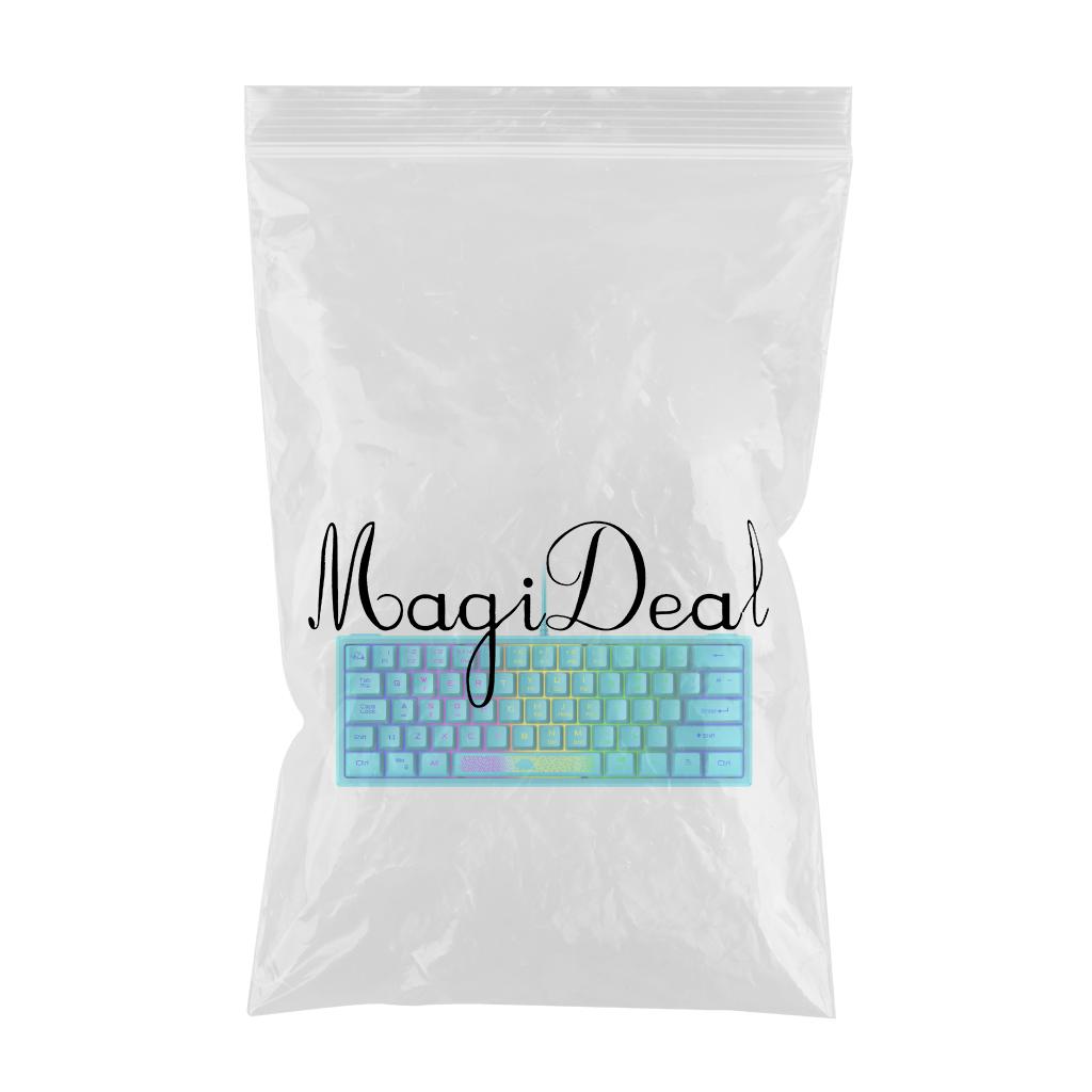 RGB Backlit 62 Key Game Keyboard 60% Layout Wired for Business blue