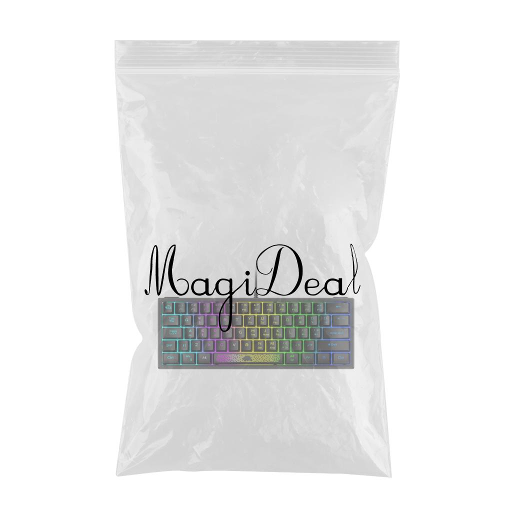 RGB Backlit 62 Key Game Keyboard 60% Layout Wired for Business black