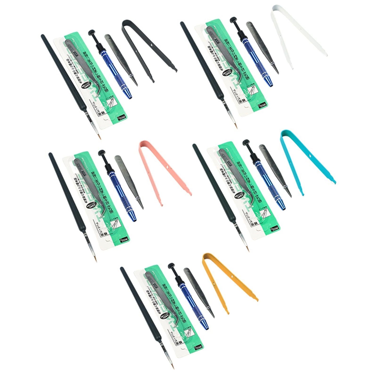 5Pcs Mechanical Keyboard Switch Lube Brushes Tool Kit for Stabilizer black
