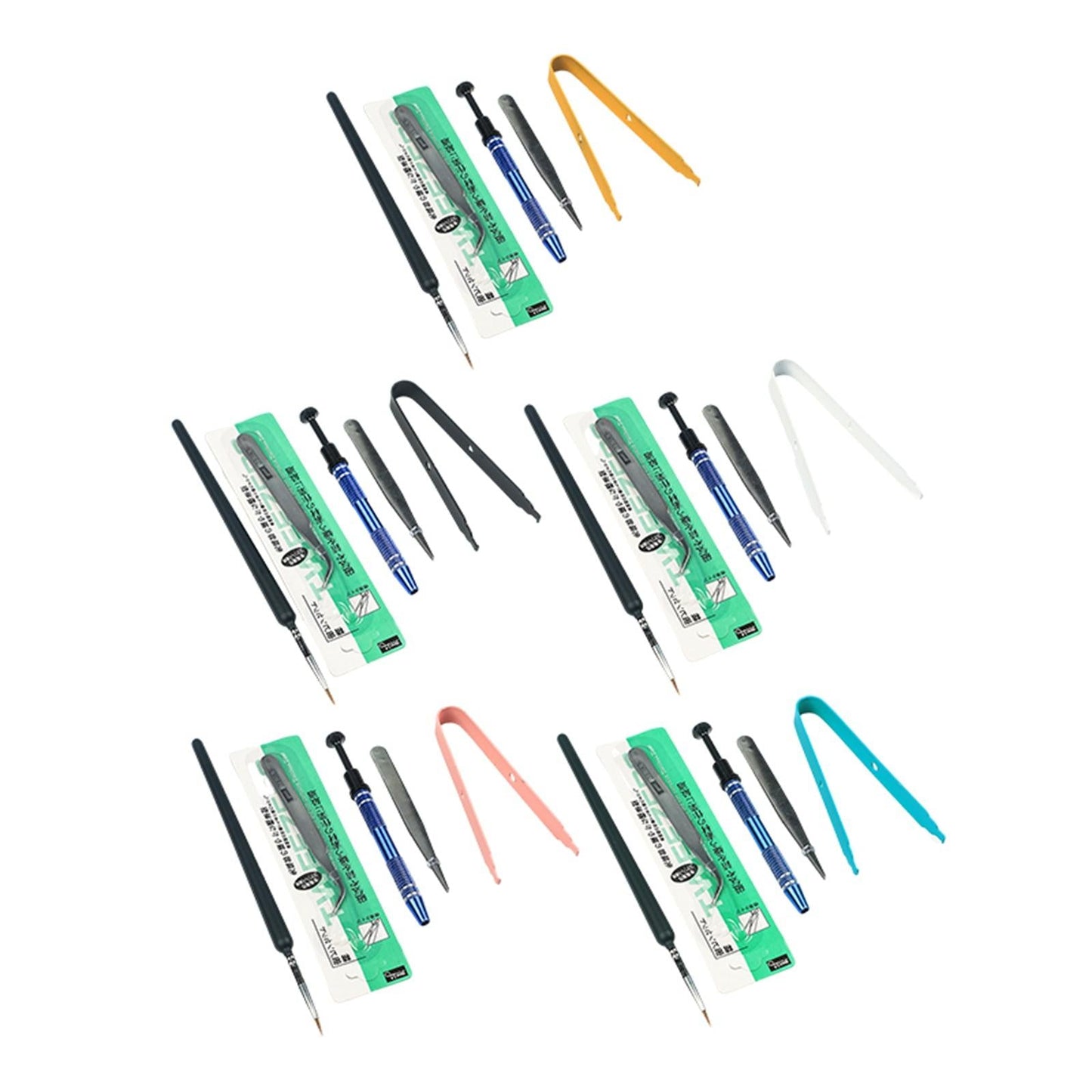 5Pcs Mechanical Keyboard Switch Lube Brushes Tool Kit for Stabilizer black