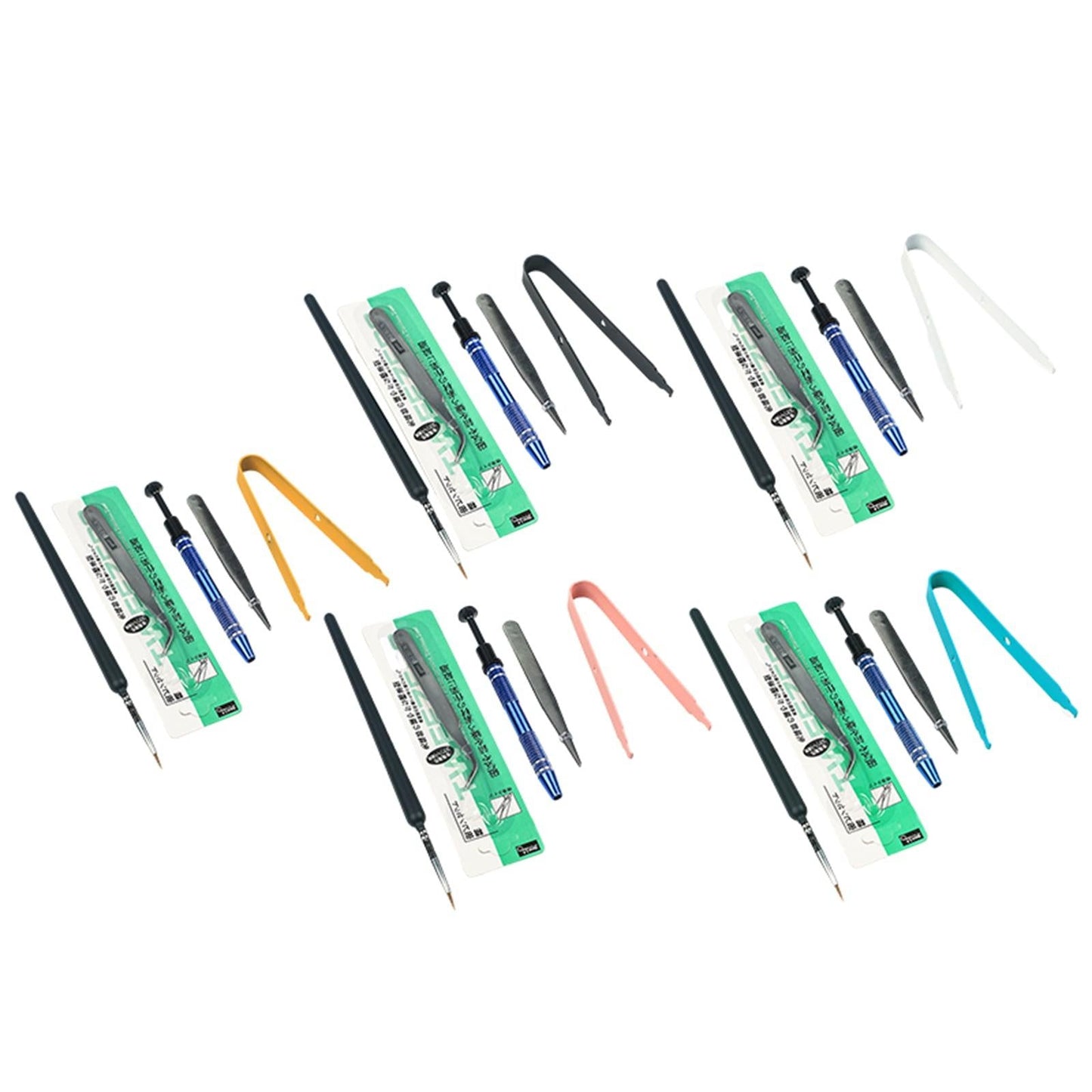 5Pcs Mechanical Keyboard Switch Lube Brushes Tool Kit for Stabilizer black