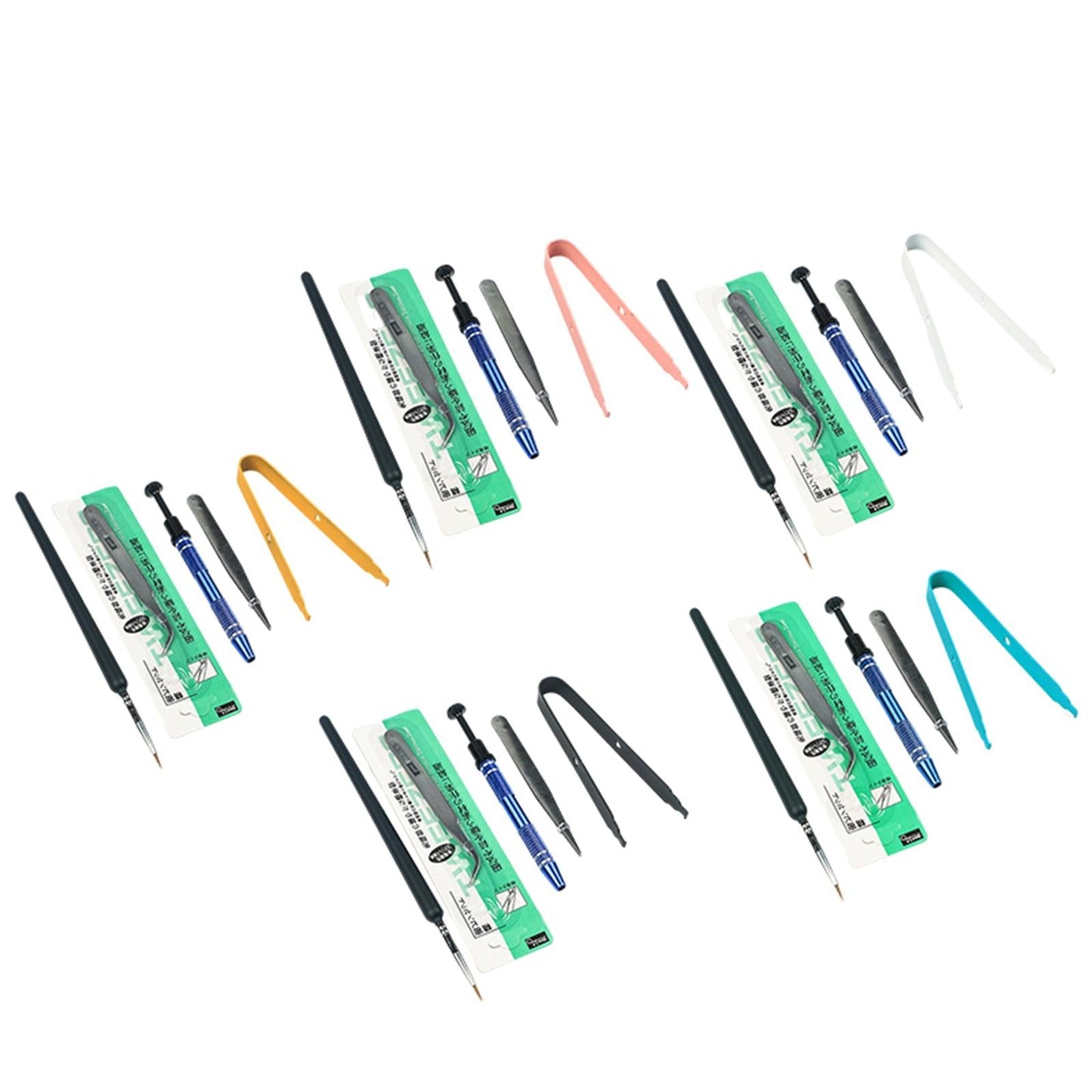 5Pcs Mechanical Keyboard Switch Lube Brushes Tool Kit for Stabilizer black