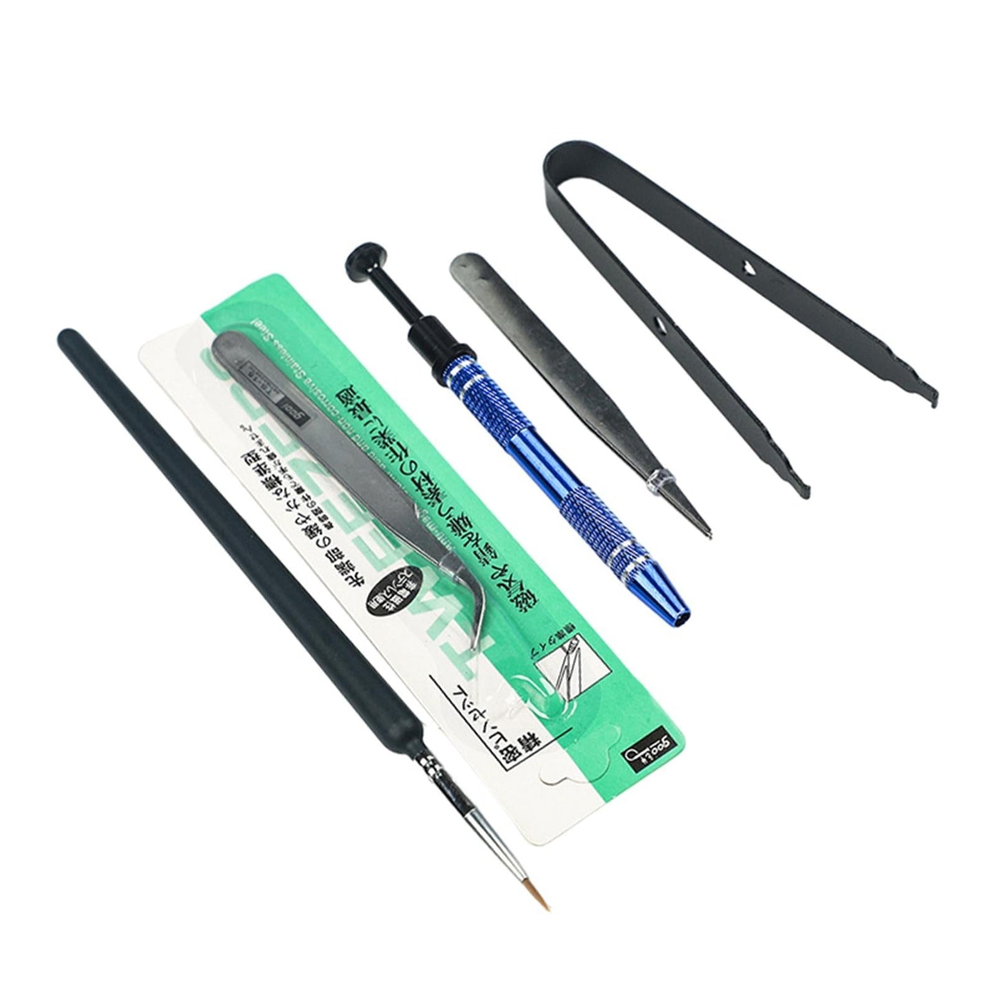 5Pcs Mechanical Keyboard Switch Lube Brushes Tool Kit for Stabilizer black