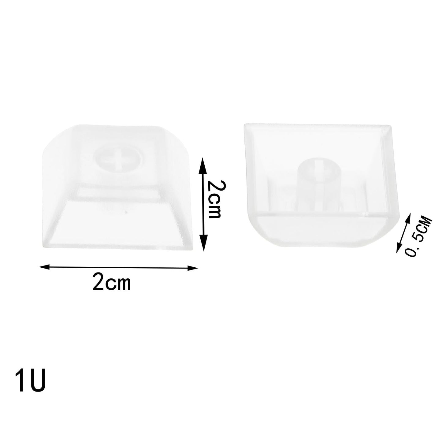 10x 1U Transparent Keycaps Thick PBT for Cherry MX Switches Game Lovers Clear