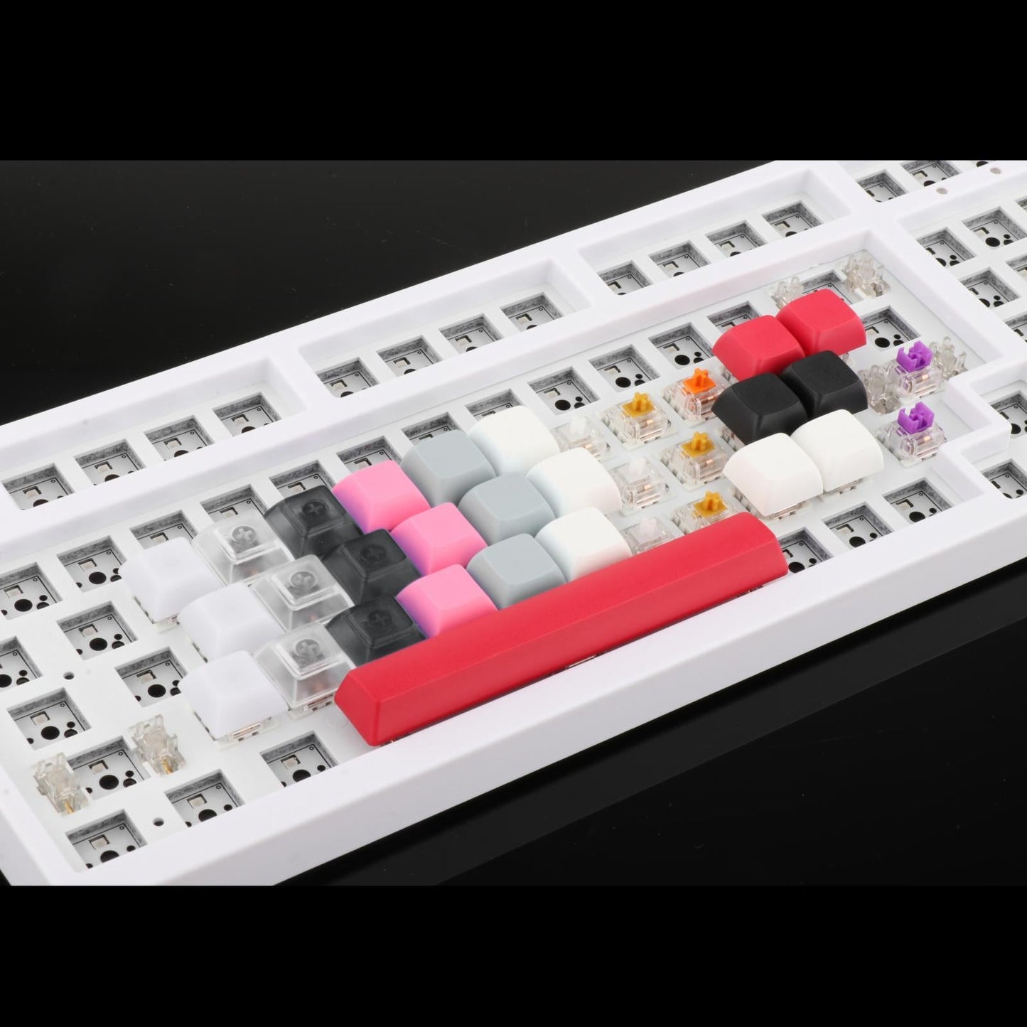 10x 1U Transparent Keycaps Thick PBT for Cherry MX Switches Game Lovers Clear Black