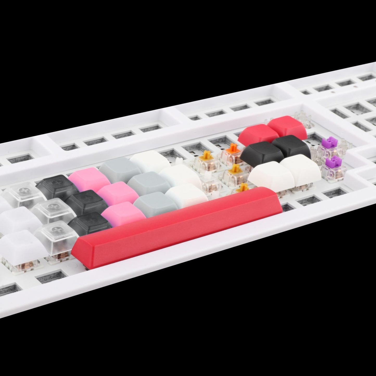 10x 1U Transparent Keycaps Thick PBT for Cherry MX Switches Game Lovers Clear Black