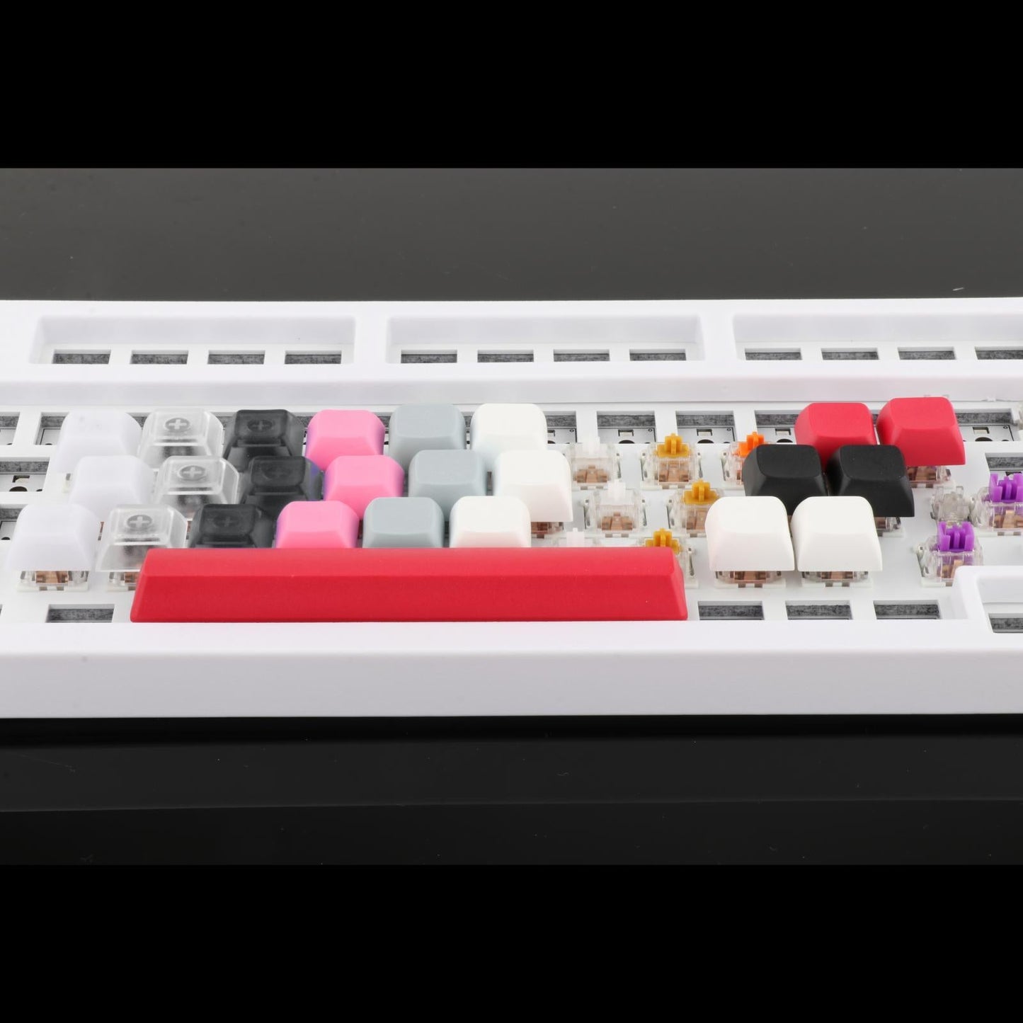 10x 1U Transparent Keycaps Thick PBT for Cherry MX Switches Game Lovers Clear Black