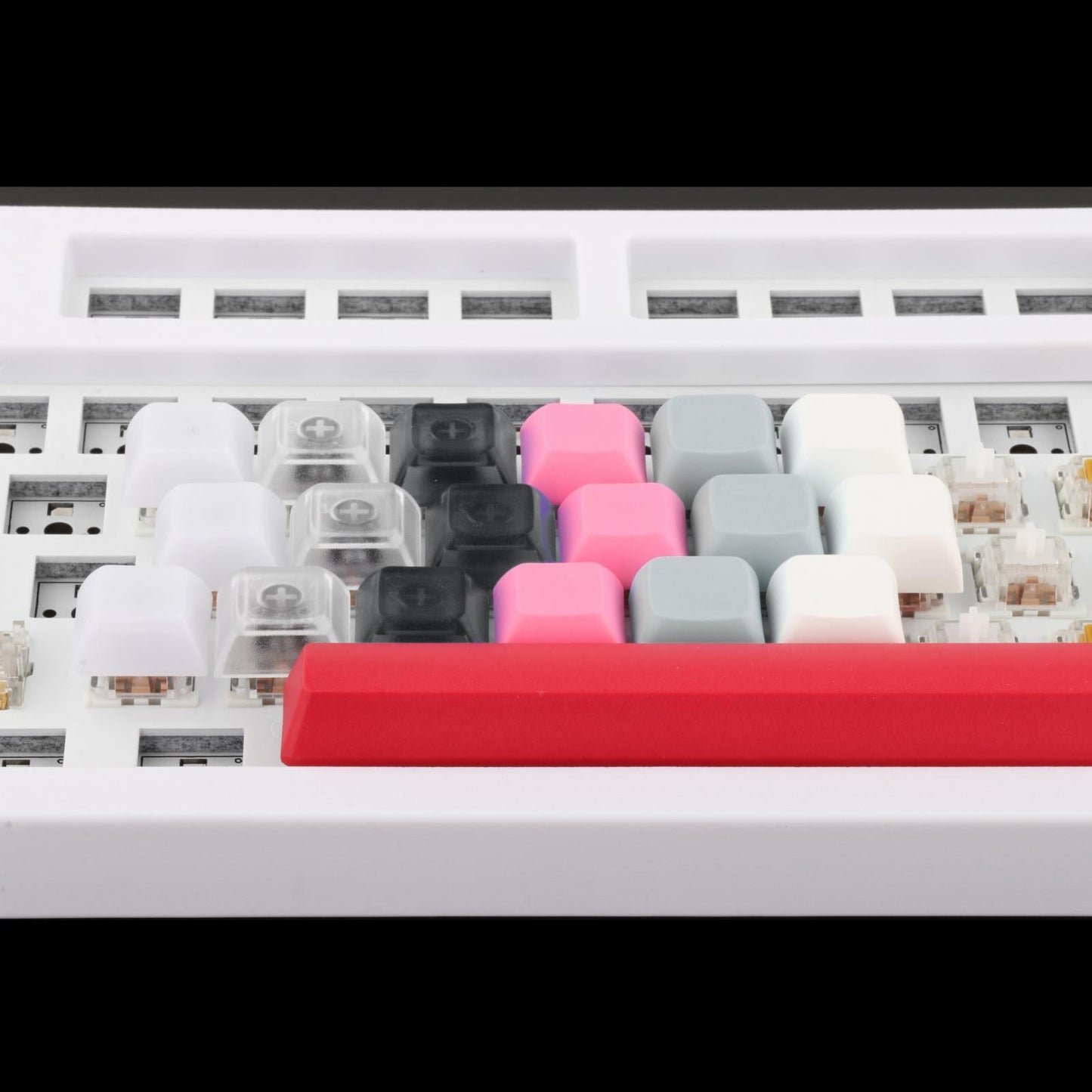 10x 1U Transparent Keycaps Thick PBT for Cherry MX Switches Game Lovers Clear Black