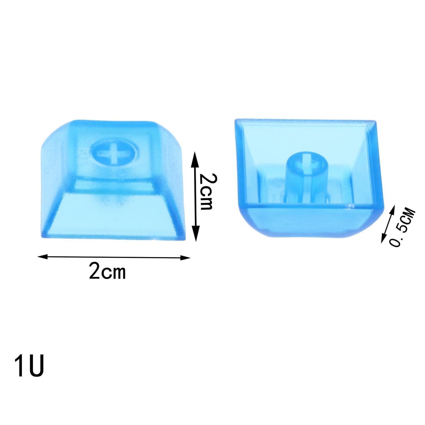 10x 1U Transparent Keycaps Thick PBT for Cherry MX Switches Game Lovers Clear Blue