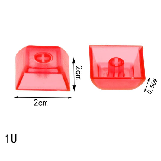 10x 1U Transparent Keycaps Thick PBT for Cherry MX Switches Game Lovers Clear Red