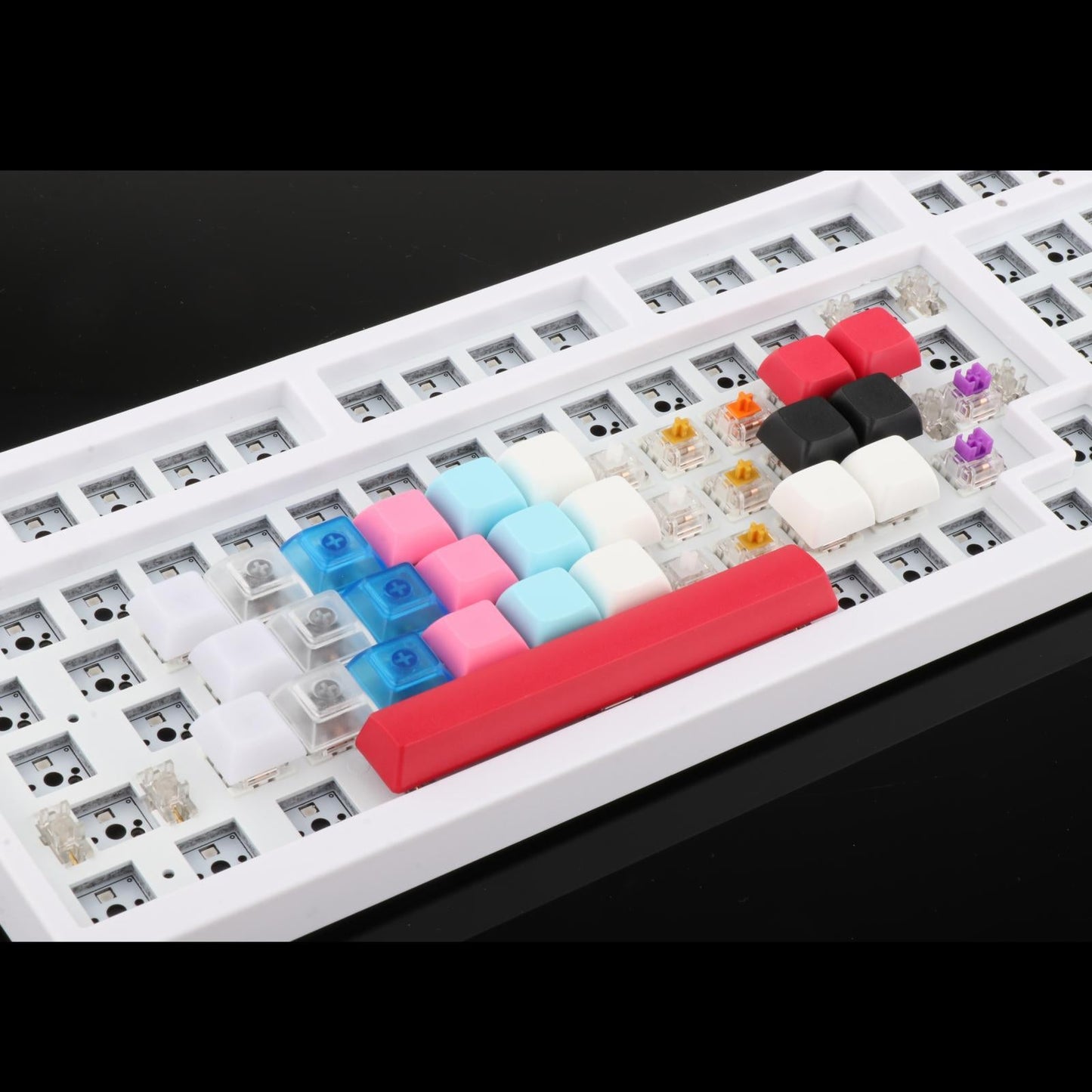 10x 1U Transparent Keycaps Thick PBT for Cherry MX Switches Game Lovers Clear Red