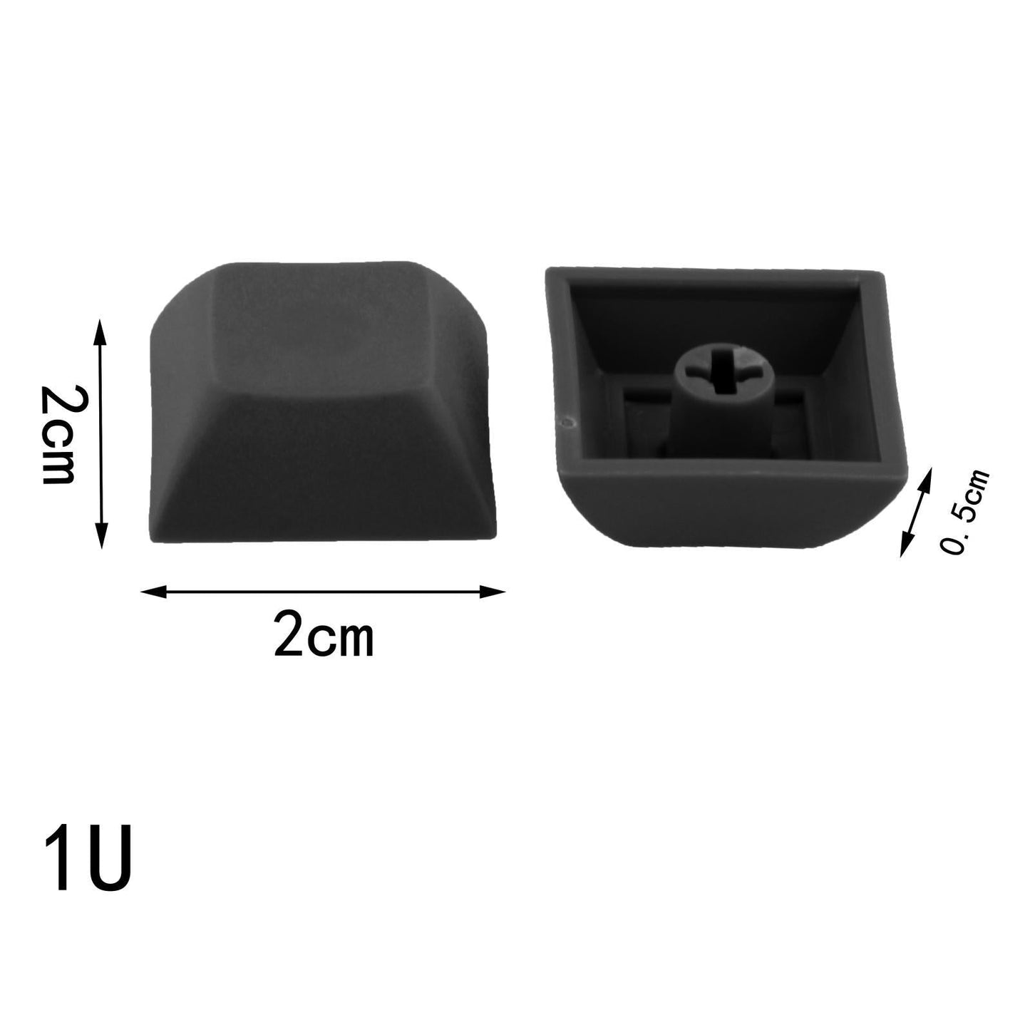 10x 1U Transparent Keycaps Thick PBT for Cherry MX Switches Game Lovers Black