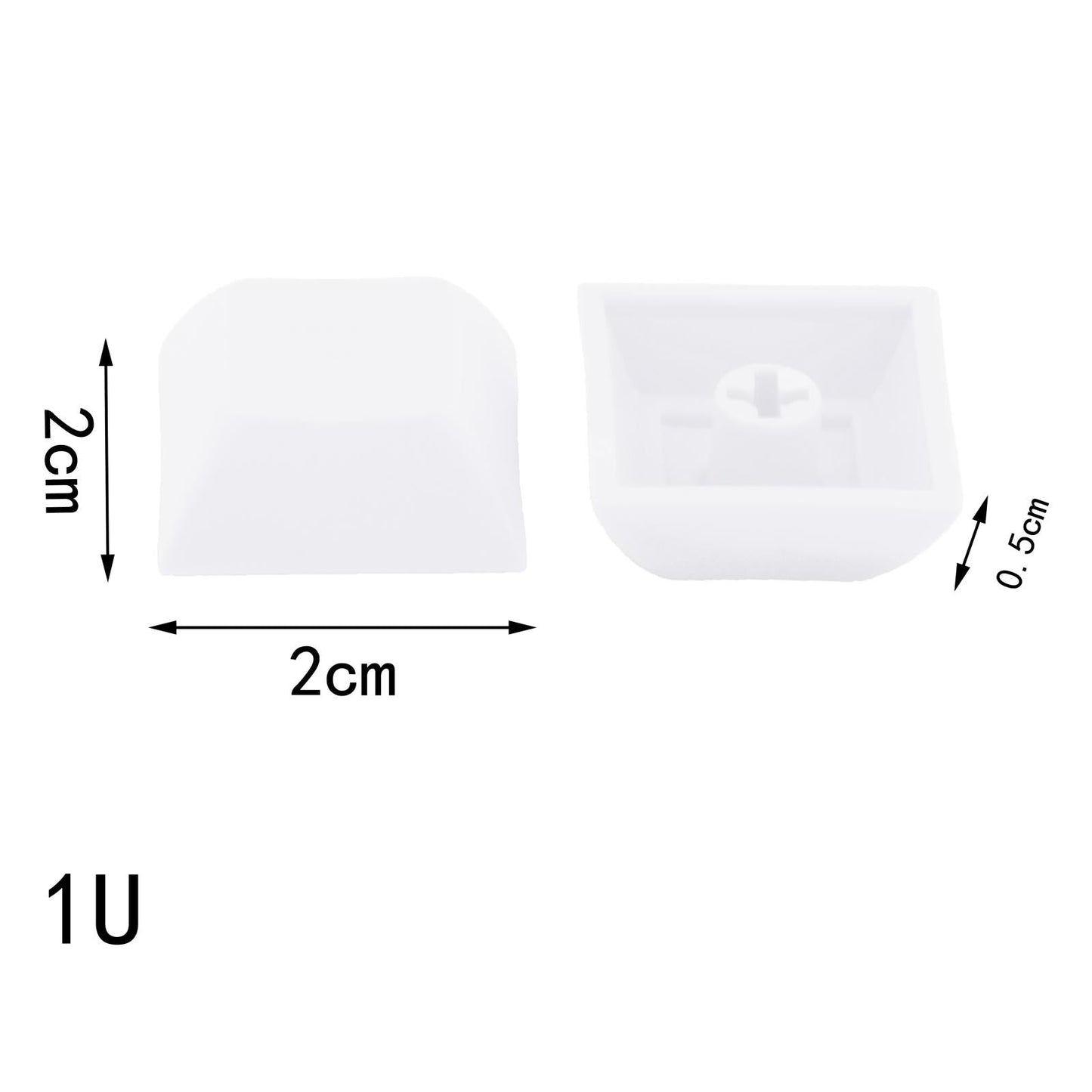 10x 1U Transparent Keycaps Thick PBT for Cherry MX Switches Game Lovers White