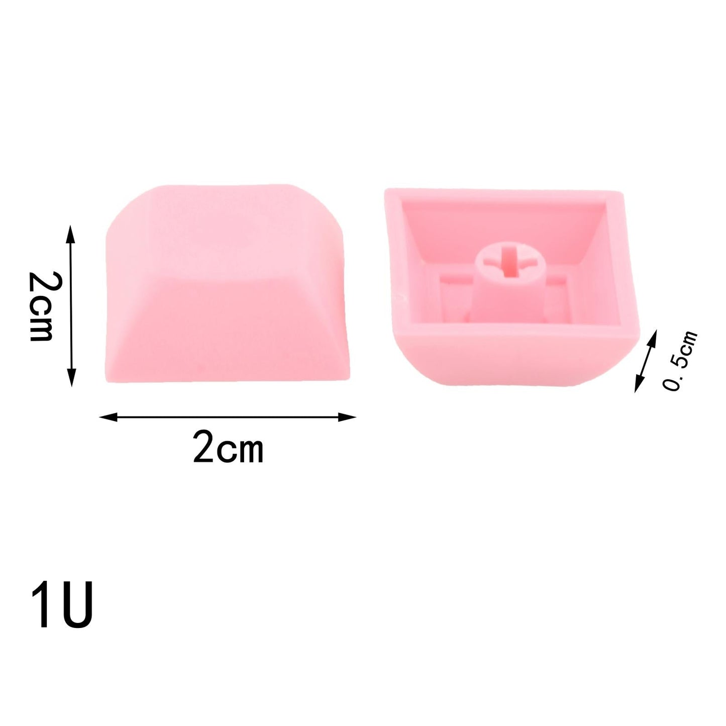 10x 1U Transparent Keycaps Thick PBT for Cherry MX Switches Game Lovers Pink