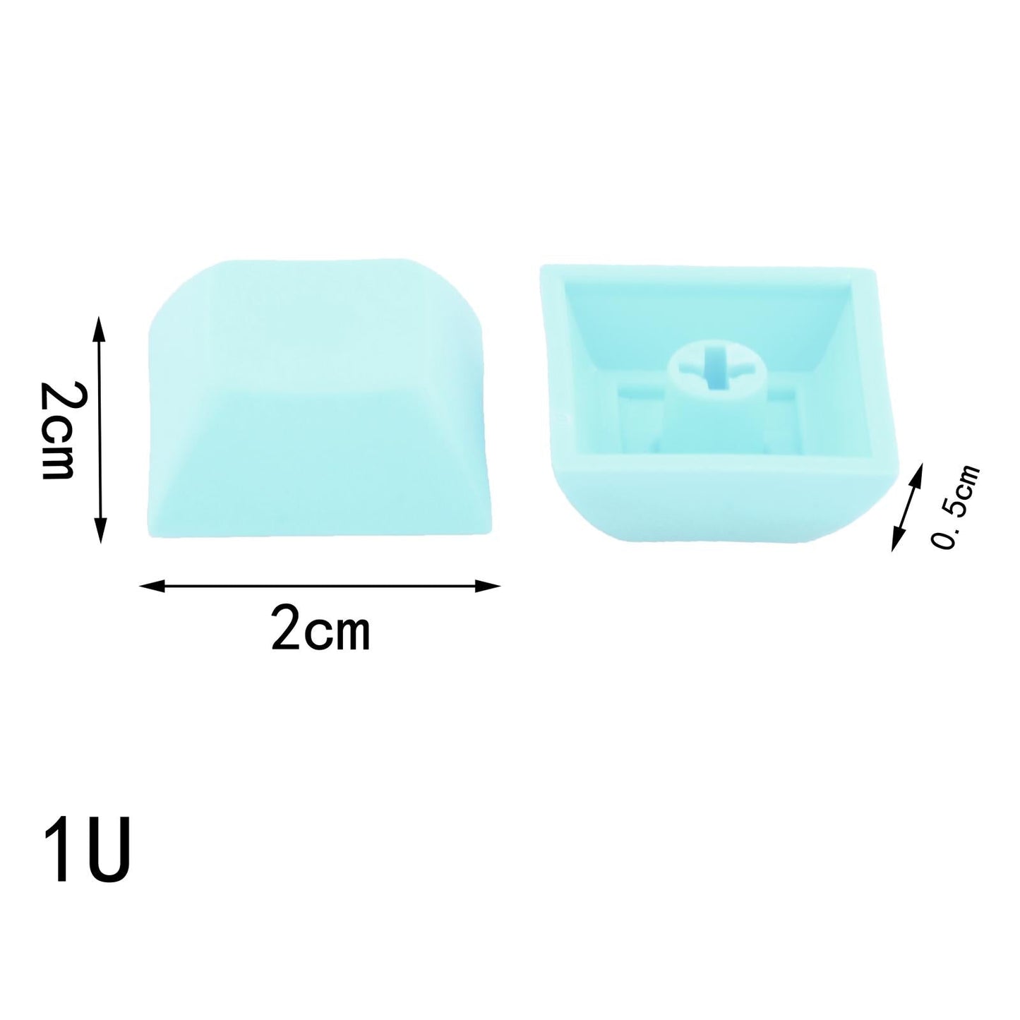 10x 1U Transparent Keycaps Thick PBT for Cherry MX Switches Game Lovers Cyan