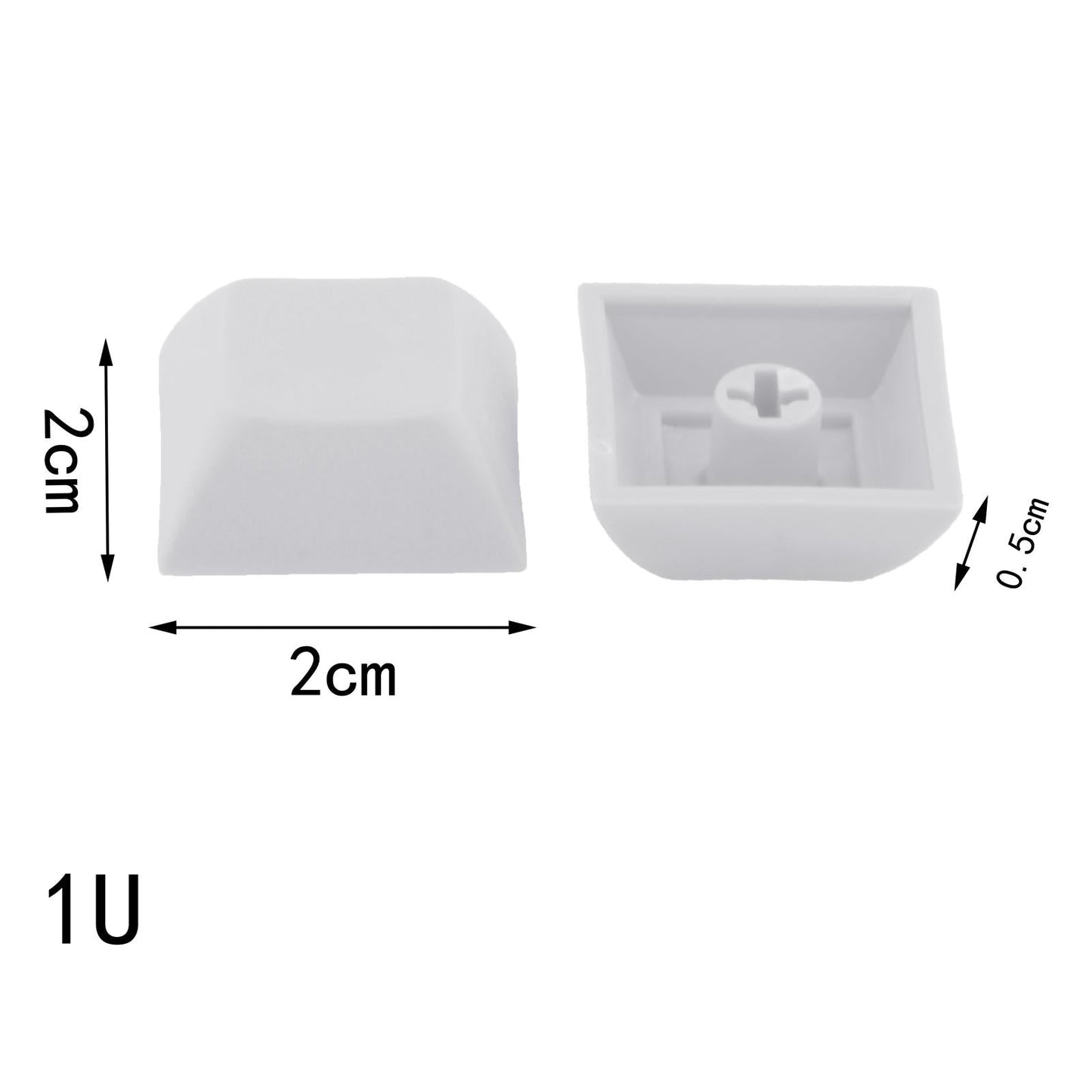 10x 1U Transparent Keycaps Thick PBT for Cherry MX Switches Game Lovers Gray