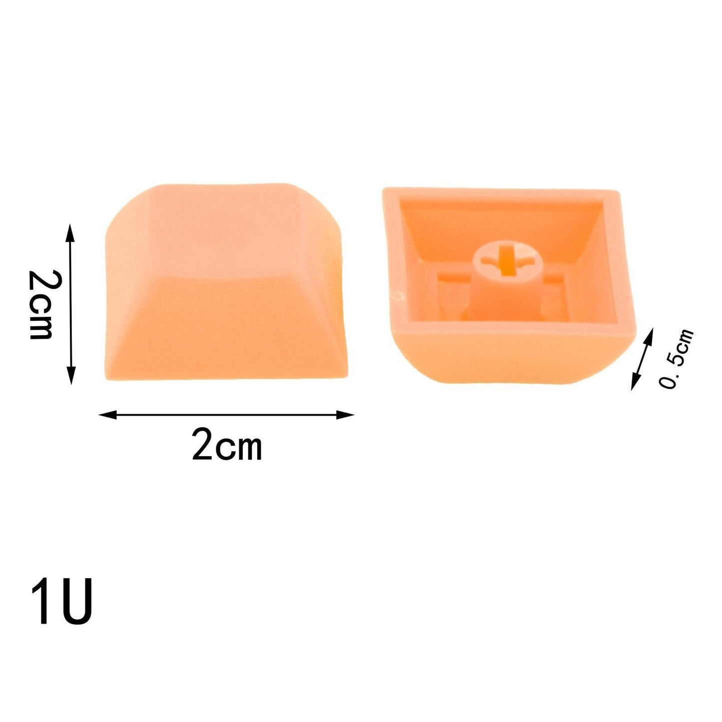 10x 1U Transparent Keycaps Thick PBT for Cherry MX Switches Game Lovers Orange