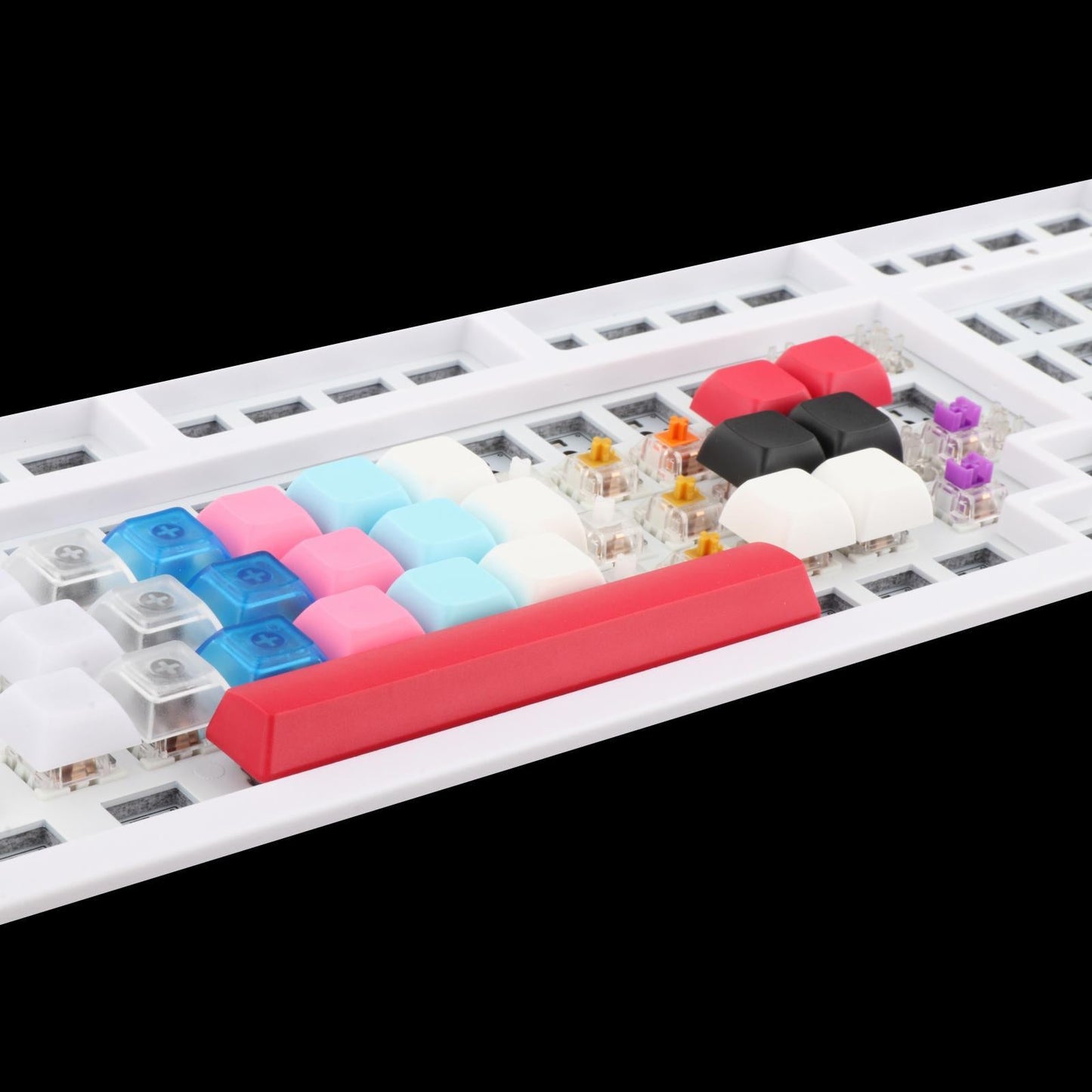 10x 1U Transparent Keycaps Thick PBT for Cherry MX Switches Game Lovers Orange