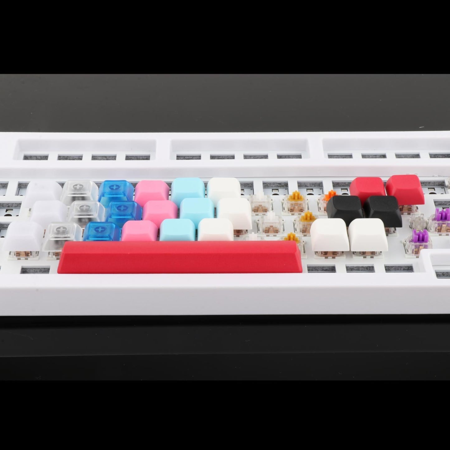 10x 1U Transparent Keycaps Thick PBT for Cherry MX Switches Game Lovers Orange