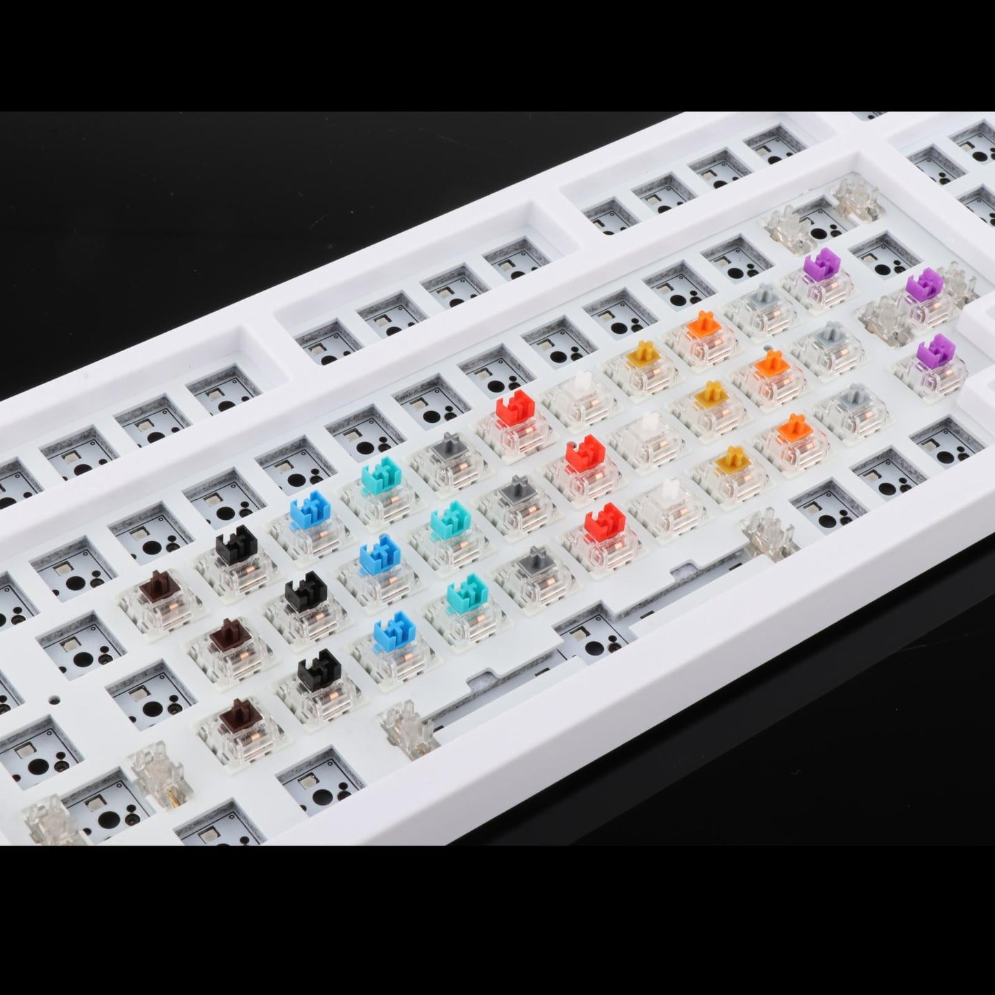 3Pin Mechanical Keyboard Switches RGB LED SMD Gaming for Keyboard Beginner Dustproof Black