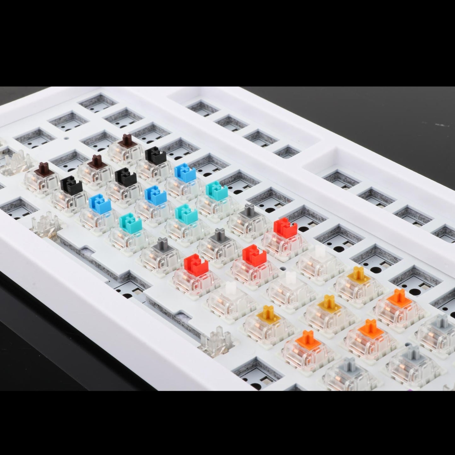 3Pin Mechanical Keyboard Switches RGB LED SMD Gaming for Keyboard Beginner Dustproof Black
