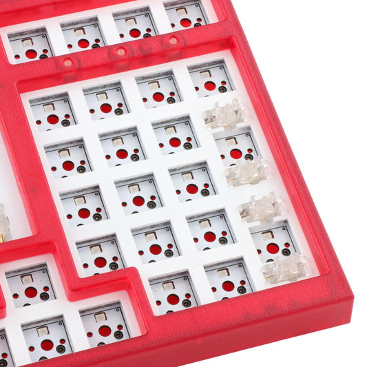 NT980 Hot Swap Mechanical Keyboard Kit RGB Light  Transparent Wine Red