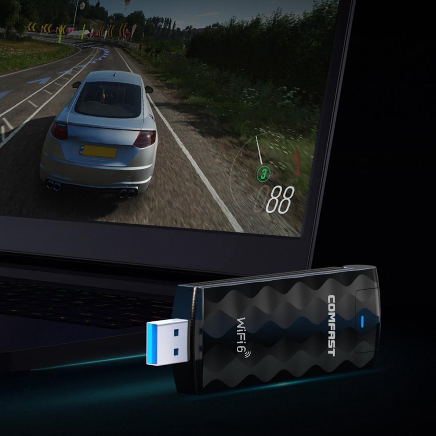 1800Mbps USB WiFi Adapter 802.11AX for Computer Desktop Support Win 7/Win 10