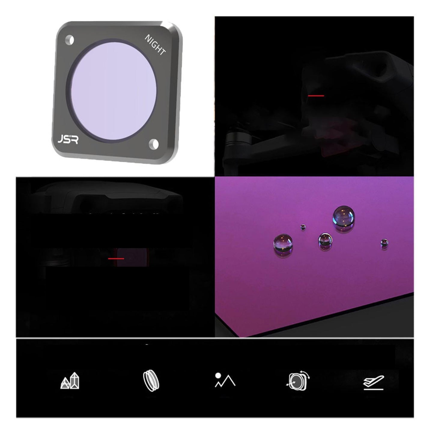 Filter Multi-Resistant Multi-Layer Coating for DJI Action 2 Camera Photos ND16PL