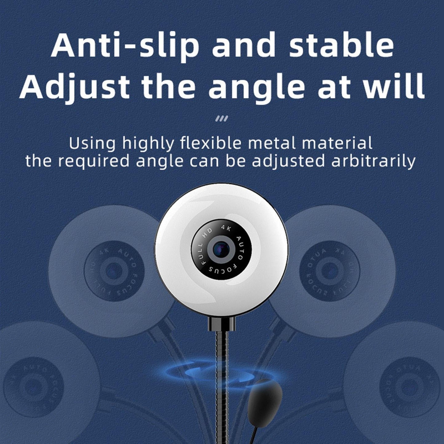 Webcam Full Hd Non-Slip Base Multi-Directional AK Clear Smart for Webcast 2K