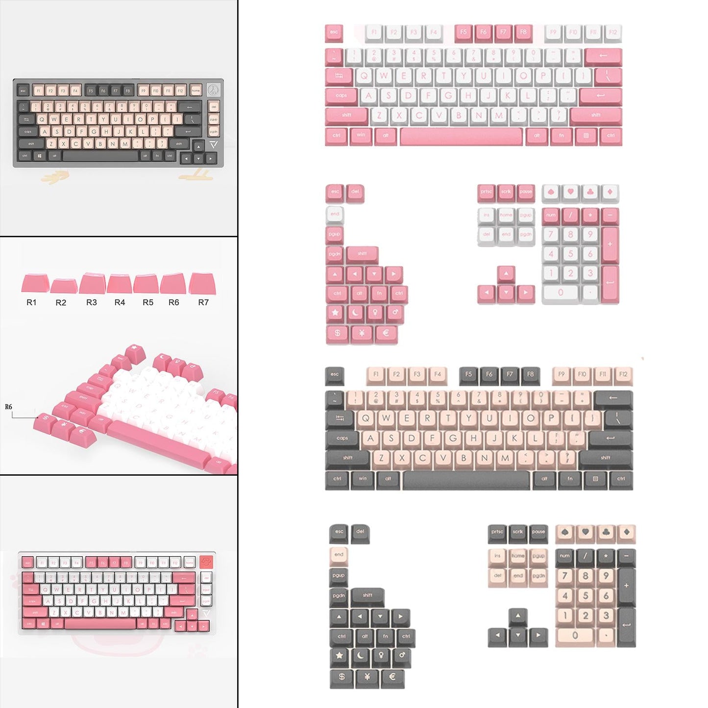 JSA PBT Keycaps Ergonomic Keycap for Mechanical Gaming Keyboards Kitty