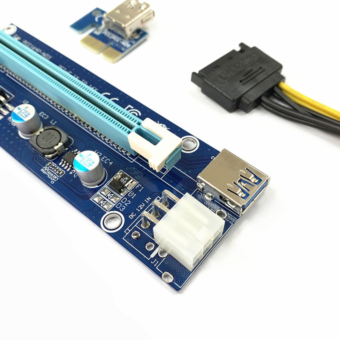 Ver009S PCIe Riser Card Adapter 6-Pin USB 3.0 Adapter Card 1x to 16x