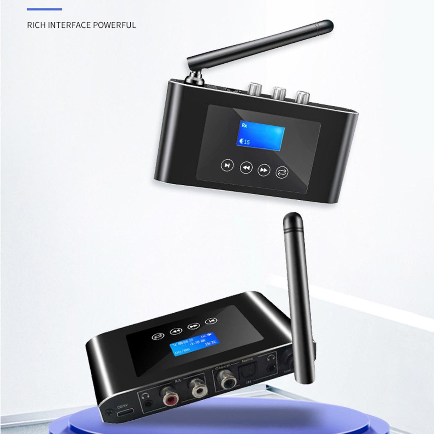 Bluetooth Adapter 2 in 1 Signal Stability Auto Connect Back for Speakers