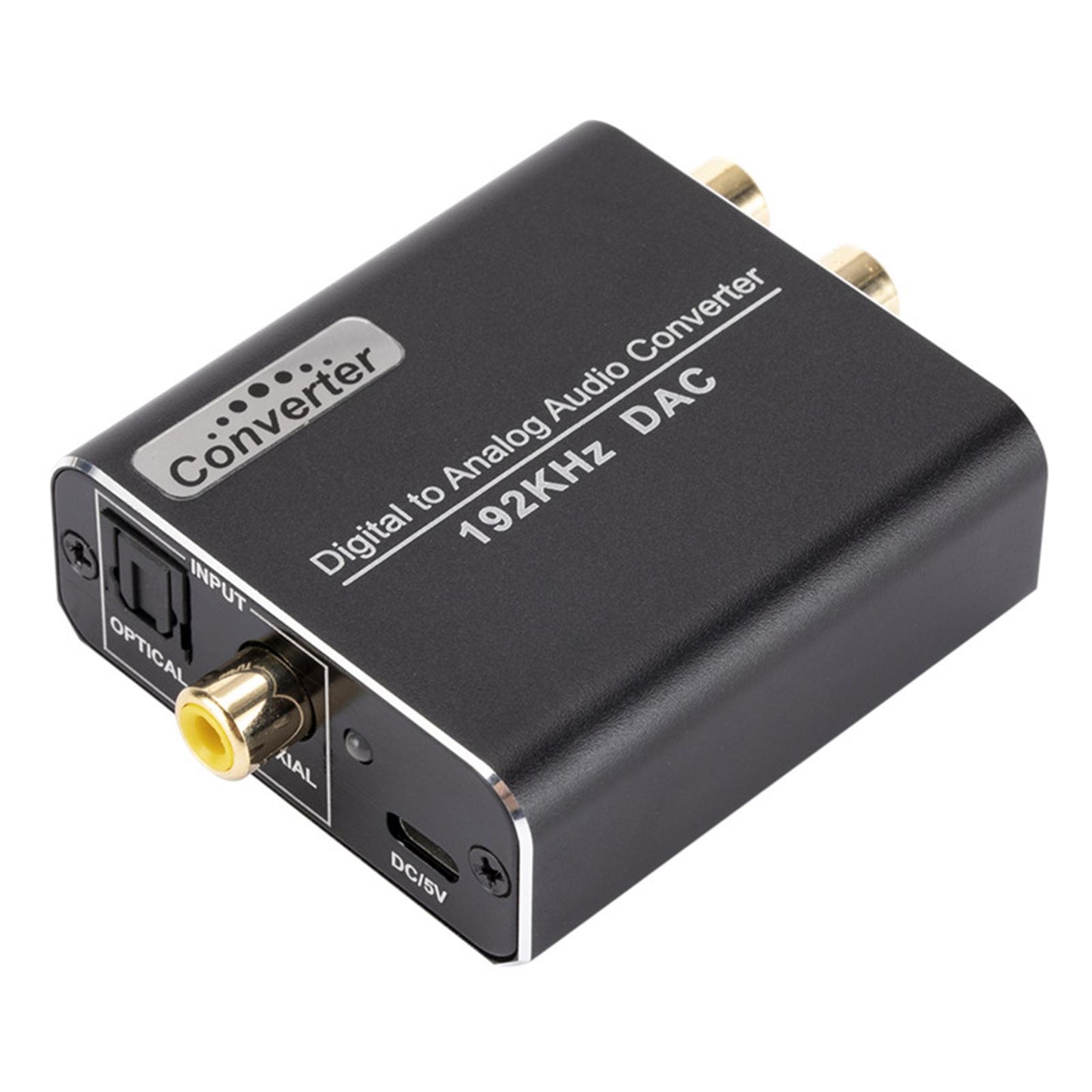 Digital to Analog Audio Converter 192 KHz RCA L/R Aluminum Home Cinema