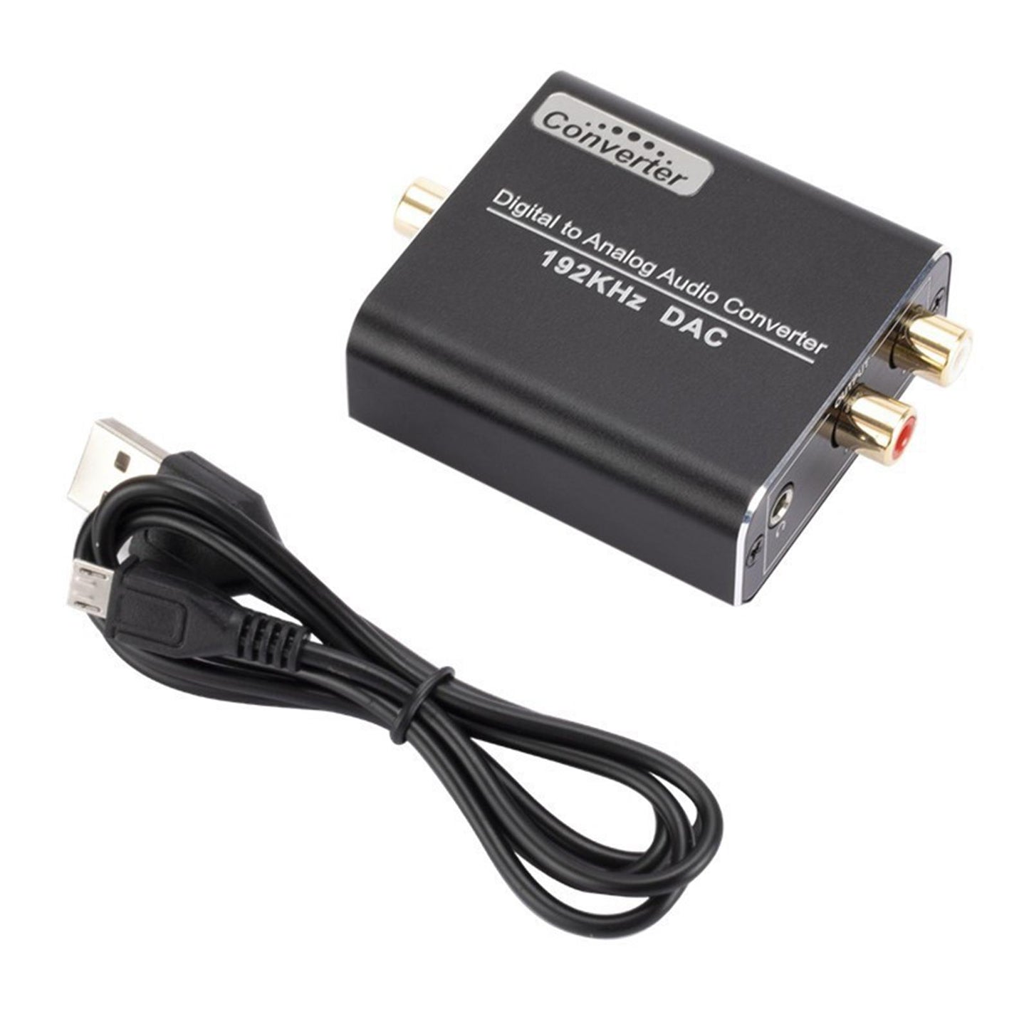 Digital to Analog Audio Converter 192 KHz RCA L/R Aluminum Home Cinema
