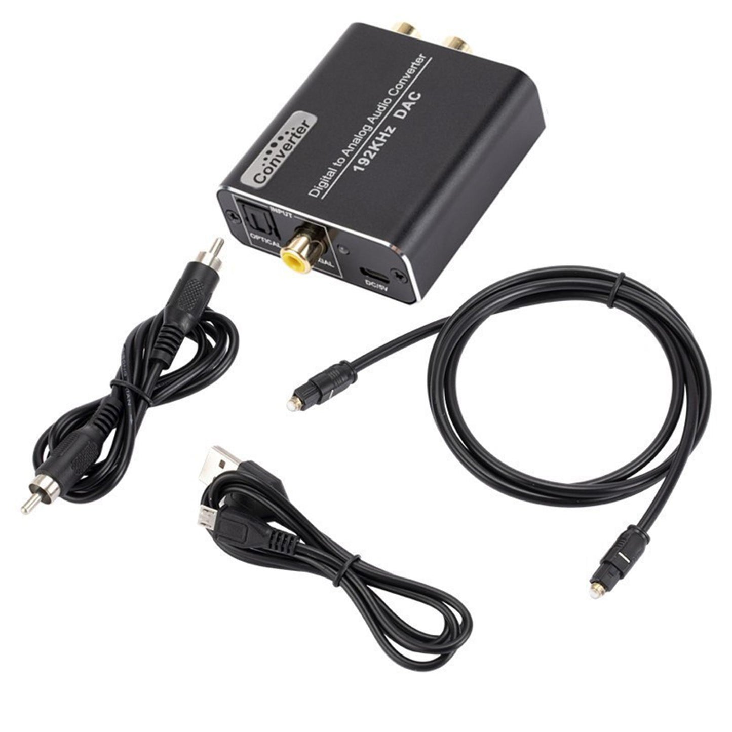 Digital to Analog Audio Converter 192 KHz RCA L/R Aluminum Home Cinema