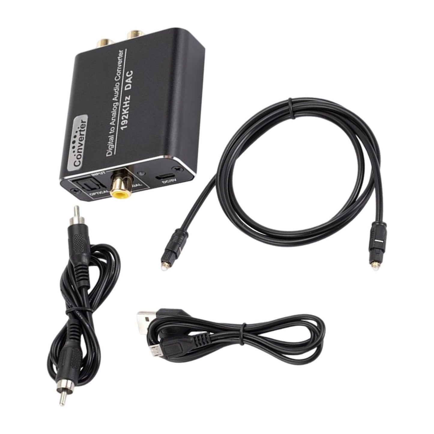 Digital to Analog Audio Converter 192 KHz RCA L/R Aluminum Home Cinema