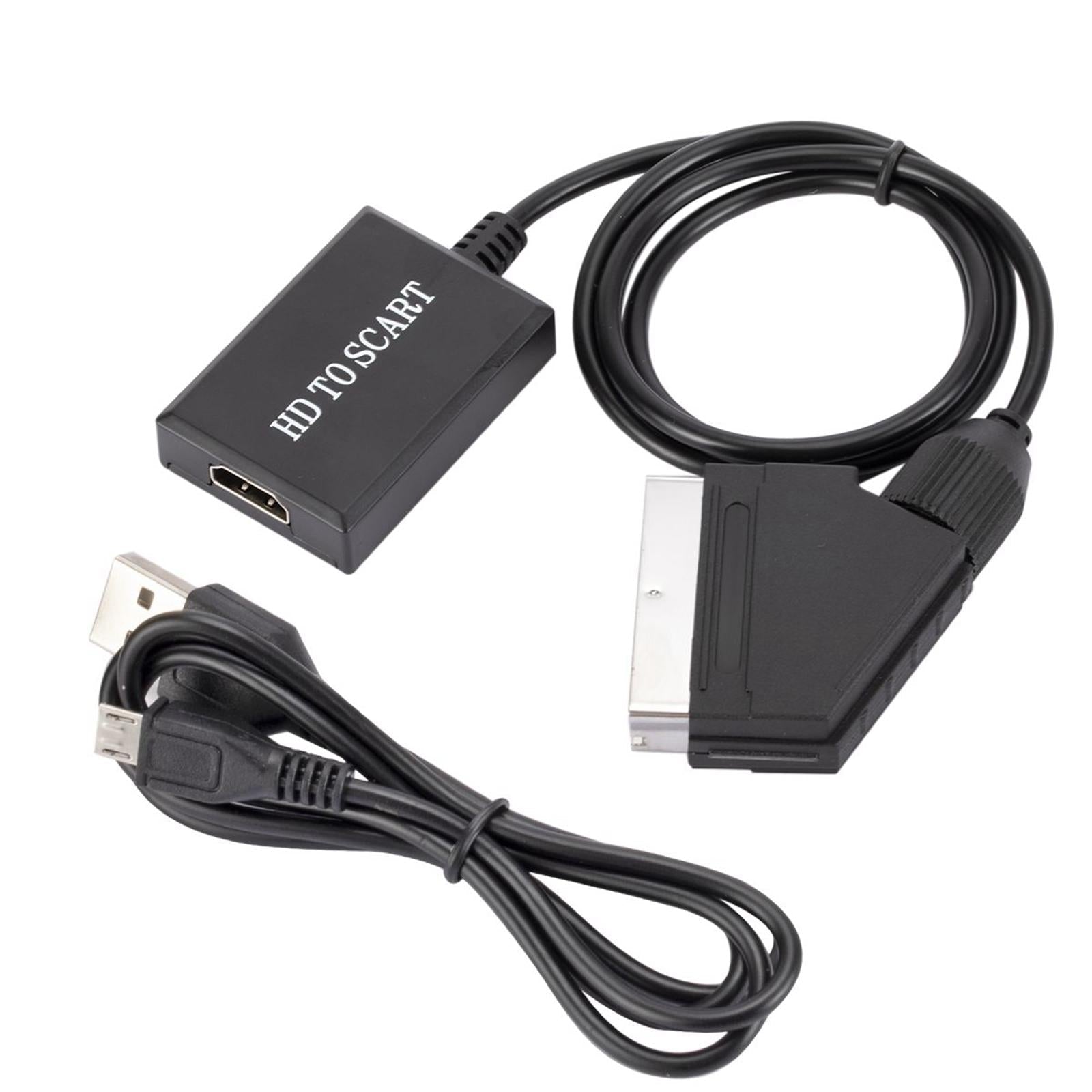 HDMI to SCART Converter 1080P for HD TV STB Sky Crt TVs with USB Power Cable
