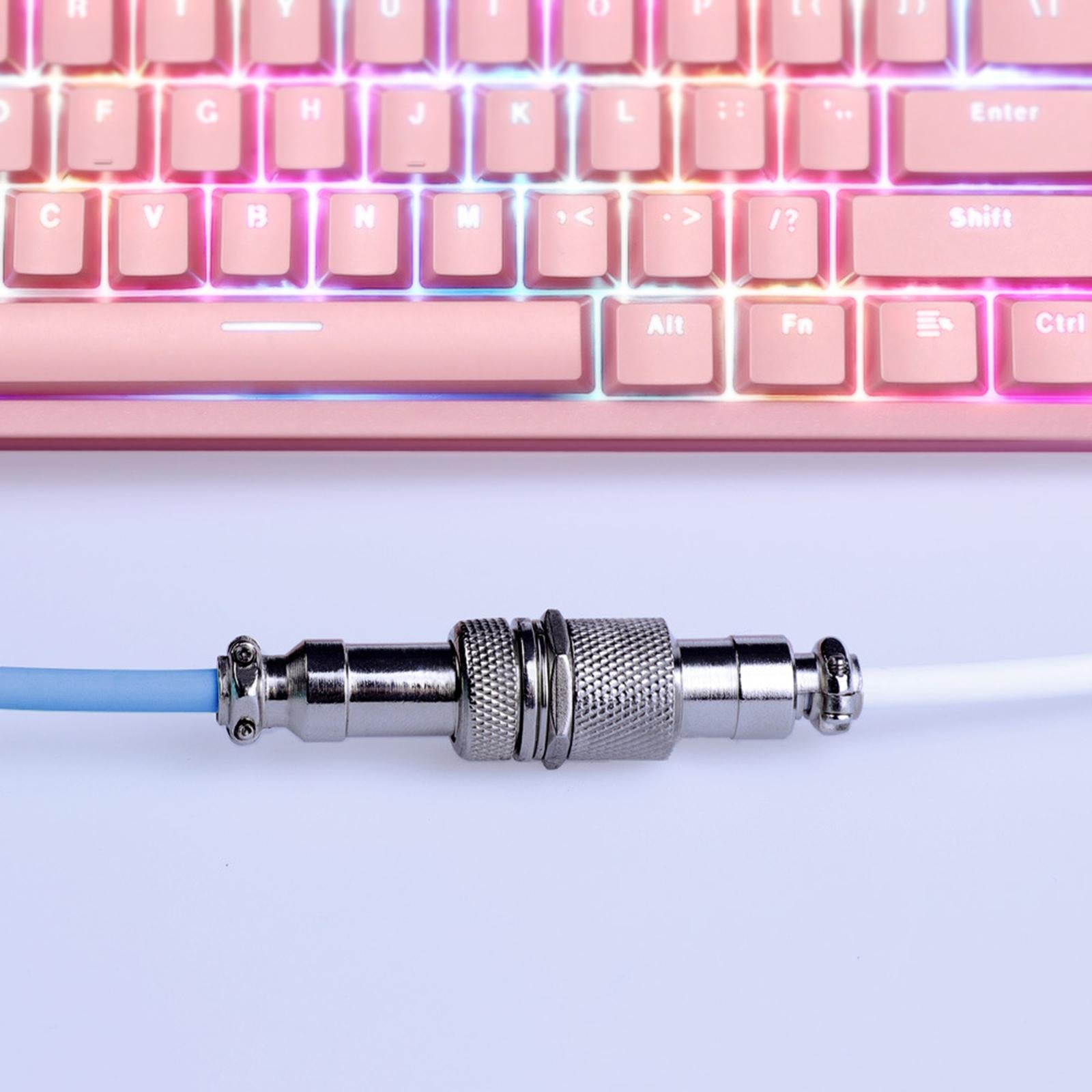 TPE Metal 1.7M Coiled USB C Cable Spiral Adjustable for Gaming Keyboard