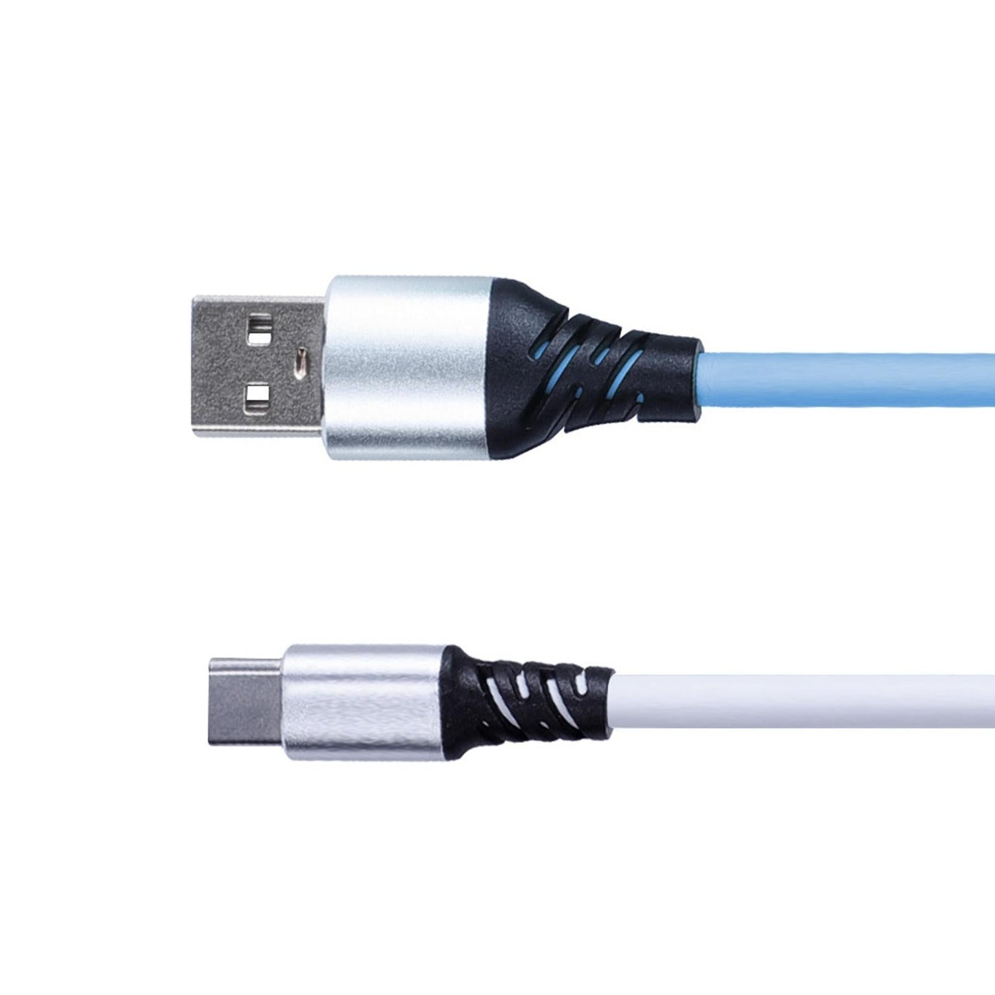 TPE Metal 1.7M Coiled USB C Cable Spiral Adjustable for Gaming Keyboard