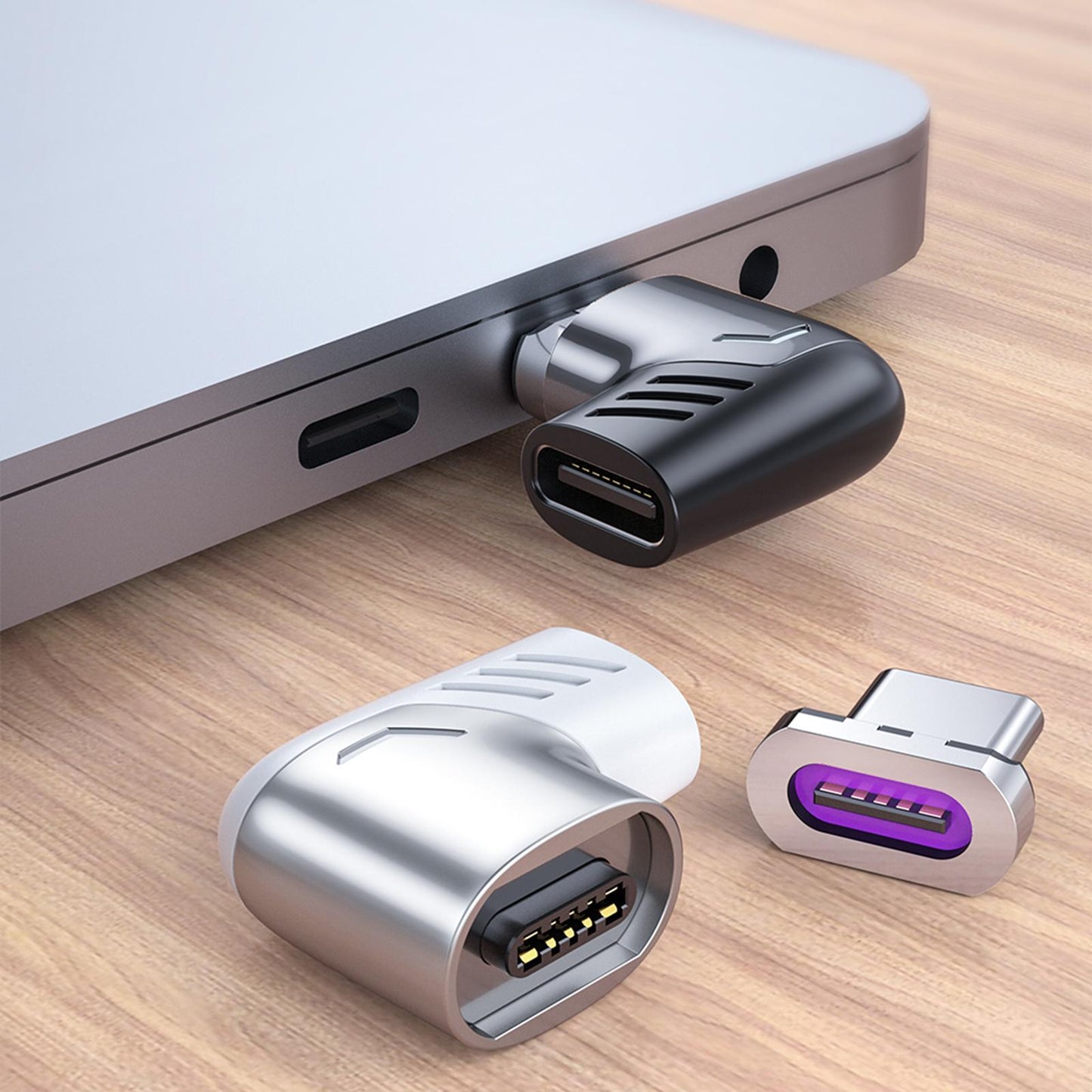 100W 5A USB Type-C Magnet Adapter Charging Cable for Mobile Phones Tablet Black
