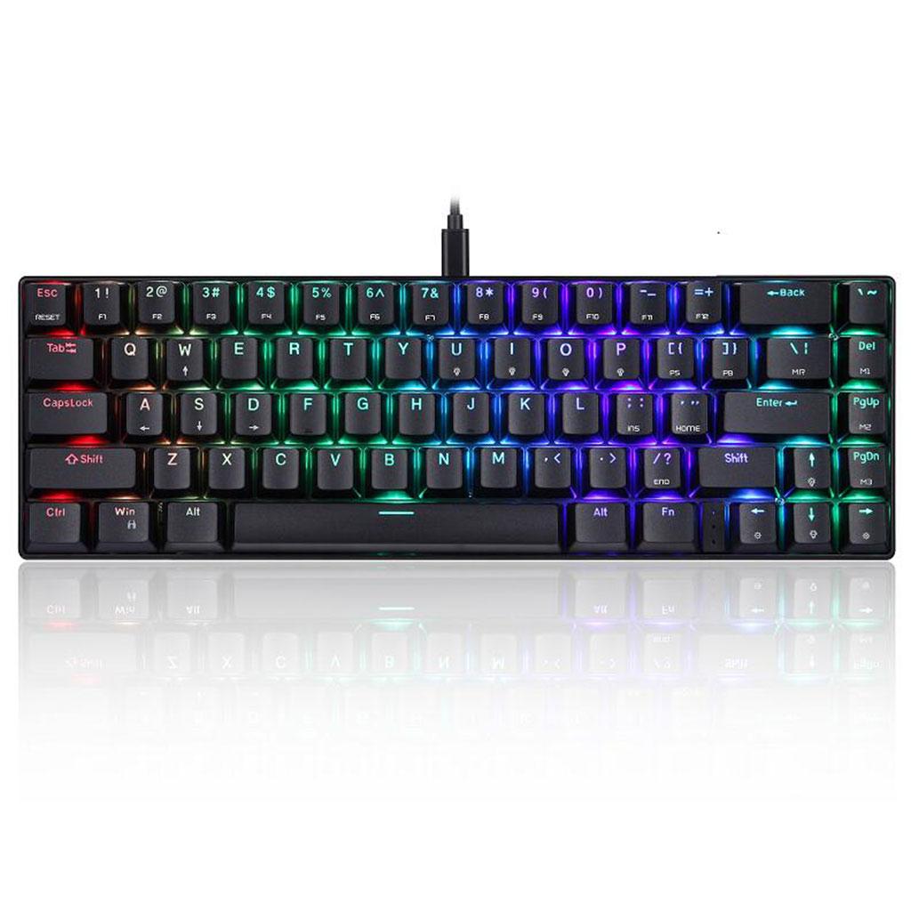 Wired Mechanical Gaming Keyboard Programmable Backlit Black Blue switch