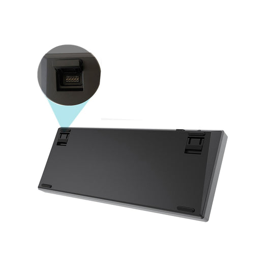 84 Key Modular Mechanical Keyboard Hot-Swappable with RGB light black gray
