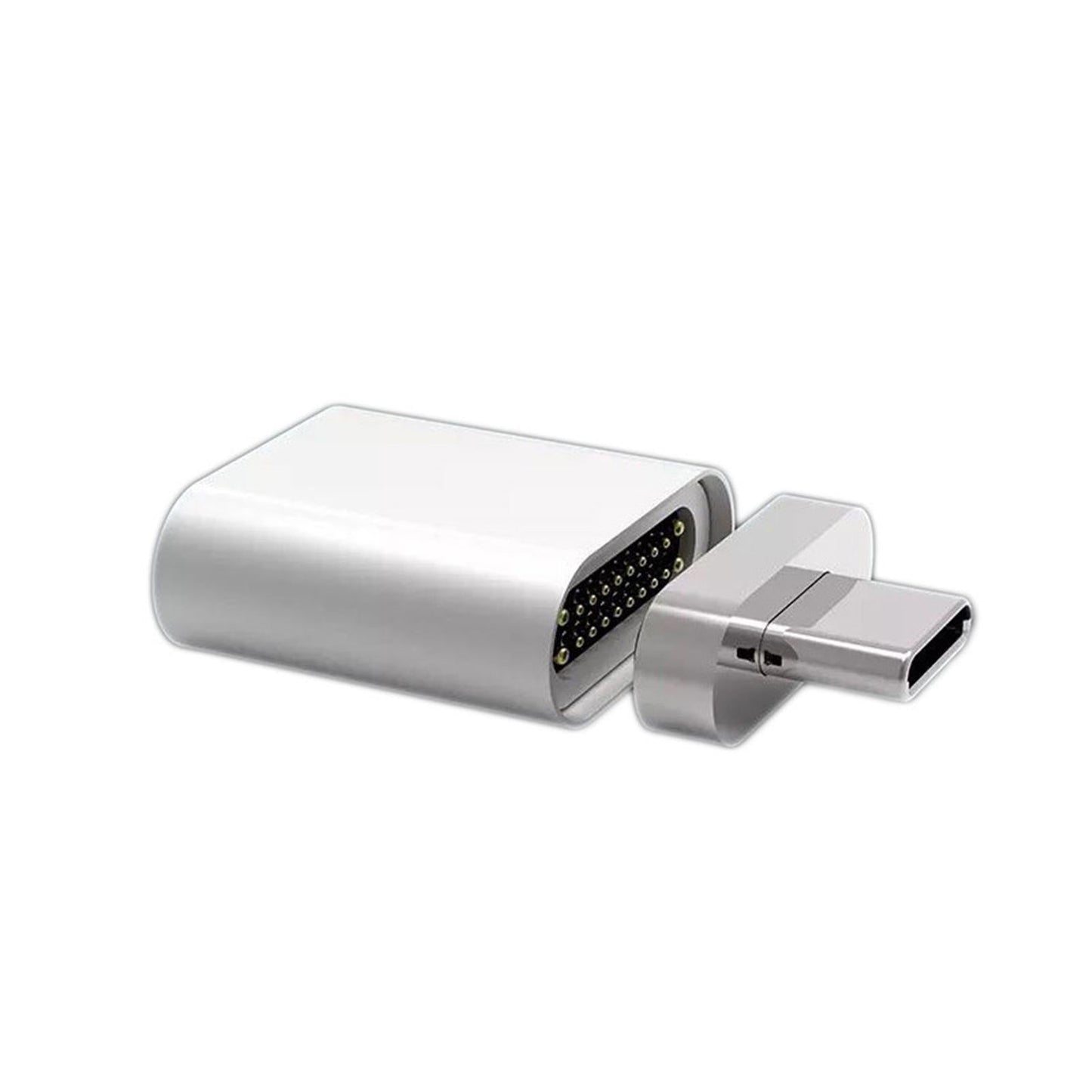 Magnetic USB C Adapter for MacBook Pro/Air Type C Devices Silver Straight