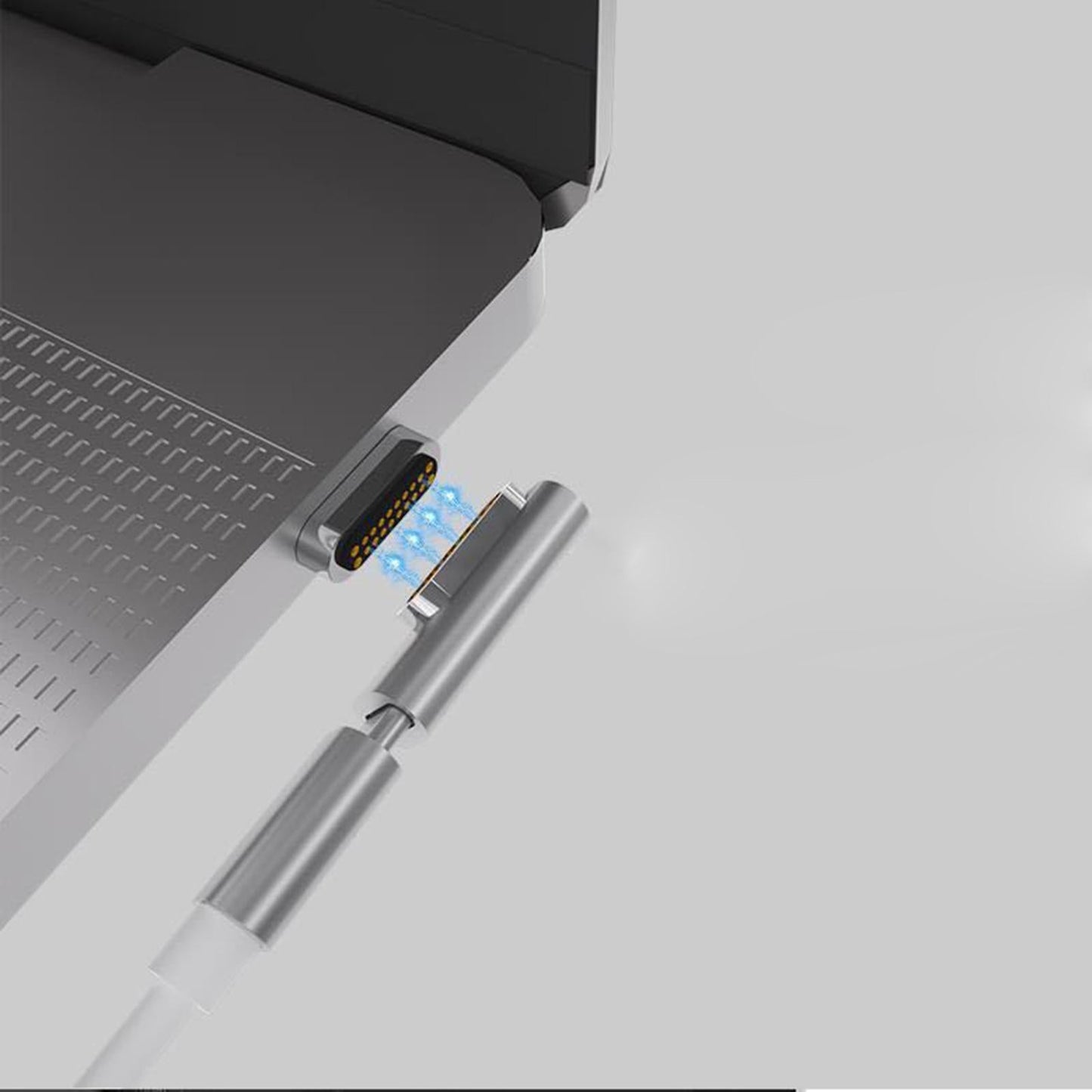 Magnetic USB C Adapter for MacBook Pro/Air Type C Devices Silver Straight