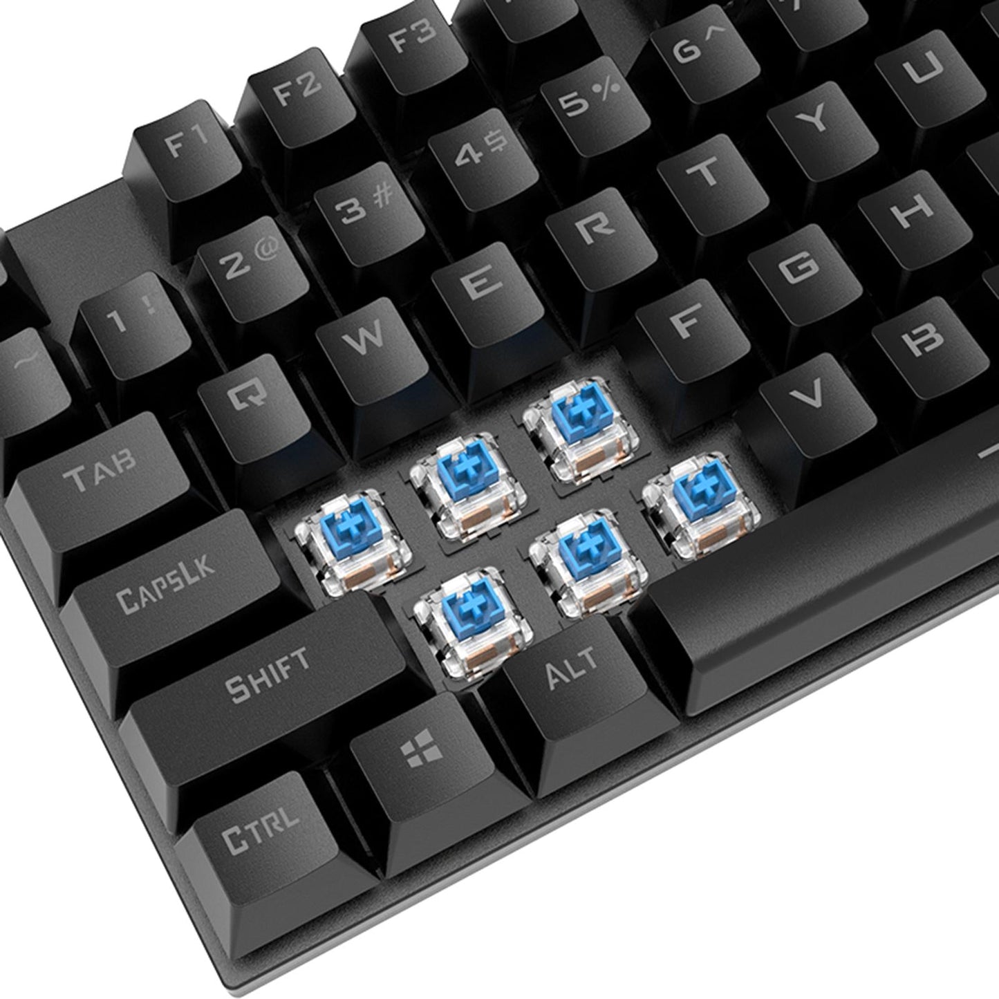 87 Keys Gaming Mechanical Keyboard Wired Rainbow Backlit Durable Non Slip B