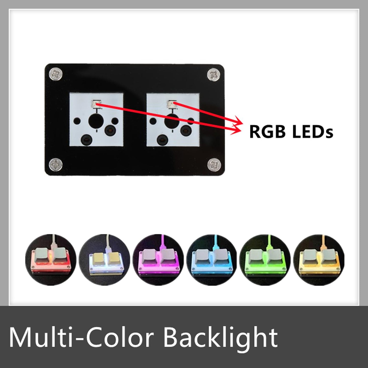 2-Key Mechanical Gaming Keypad Hot Swap Programming  White Red switch