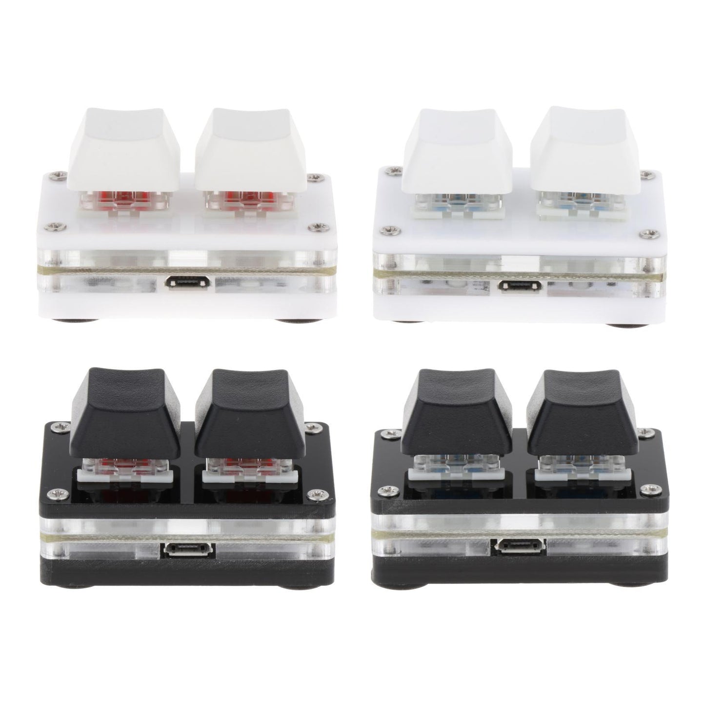 2-Key Mechanical Gaming Keypad Hot Swap Programming  White Red switch