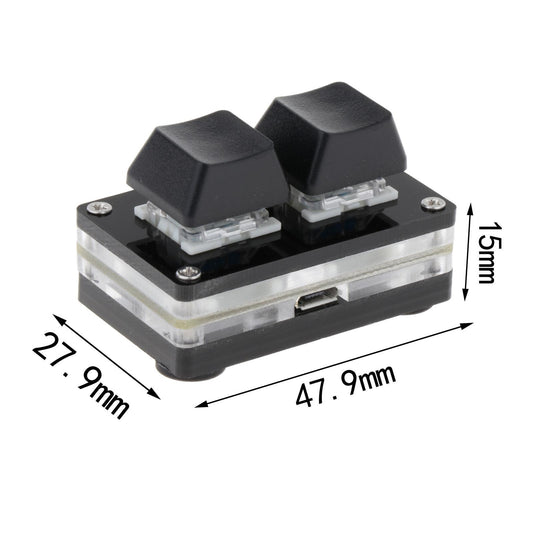2-Key Mechanical Gaming Keypad Hot Swap Programming  Black Blue switch