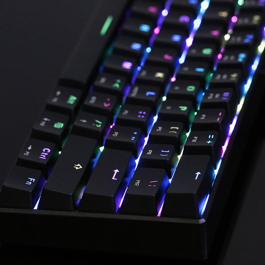61-Key Ck61 Mechanical Keyboard with Russian Font Compact for Computer Blue Switch