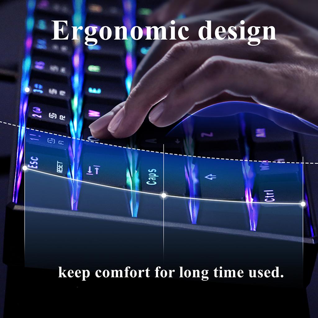 61-Key Ck61 Mechanical Keyboard with Russian Font Compact for Computer Blue Switch